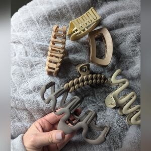 Neutral Tone Hair Claw Clip Set